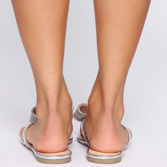 Fashion Nova Silver Sandals - Picture 4 of 5